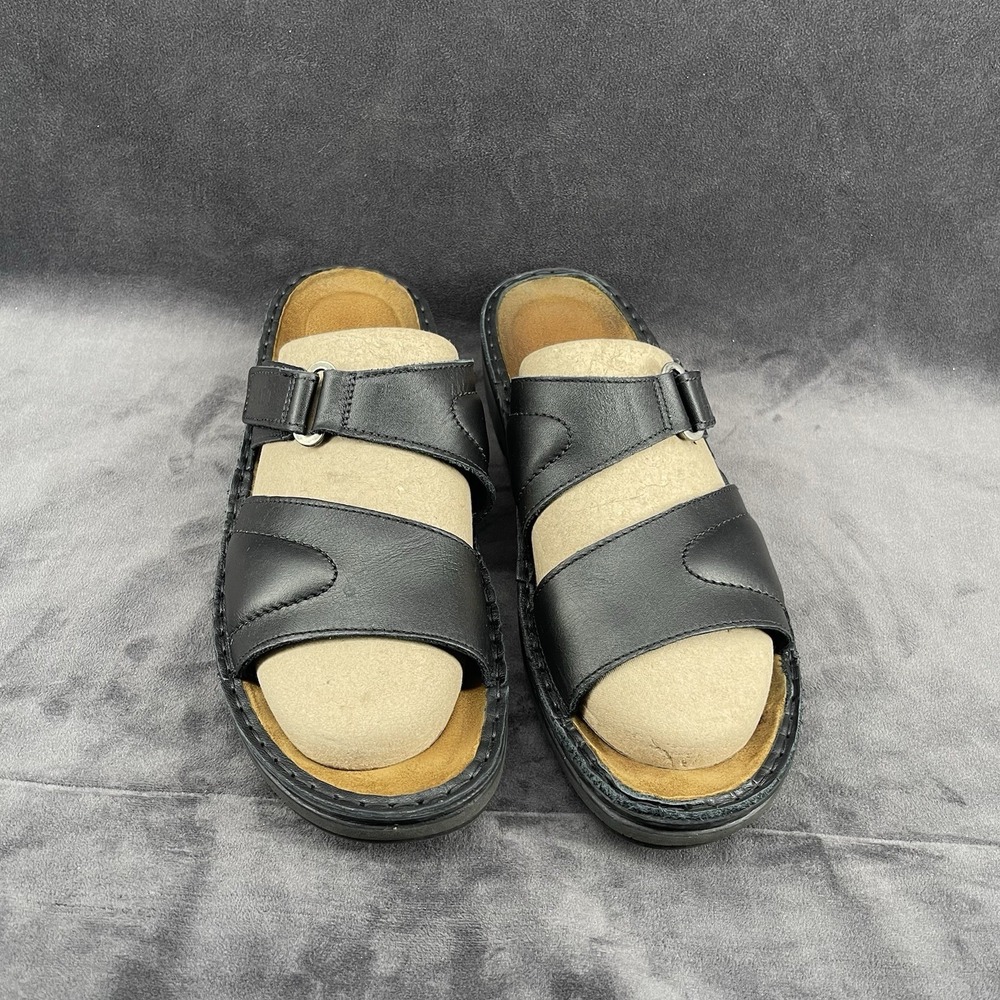 Naot Black Leather Slide Sandals Men's EU 42 US 9 Adjustable Comfort